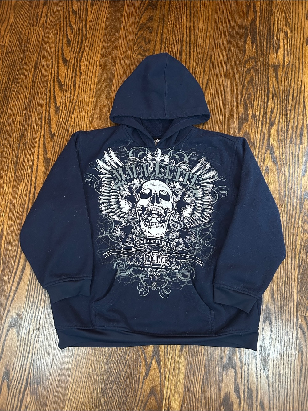 Vintage Y2K MMA Elite Skull Hoodie